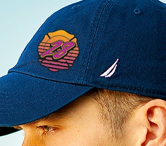 3d puff embroidery on north face beanies and hats.