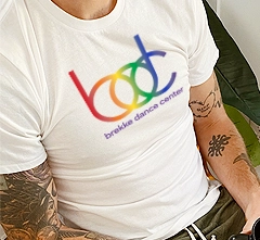 rainbow design on a tee