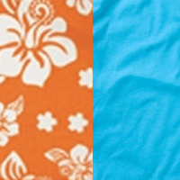 Deep Orange Print\Hawaiian Blue